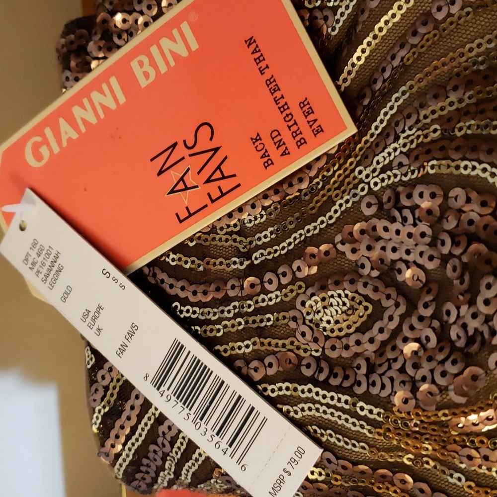 FAN FAVS Rosegold Sequin Leggings BACK AND BRIGHTER THAN EVER New W/ Tag S(mall)